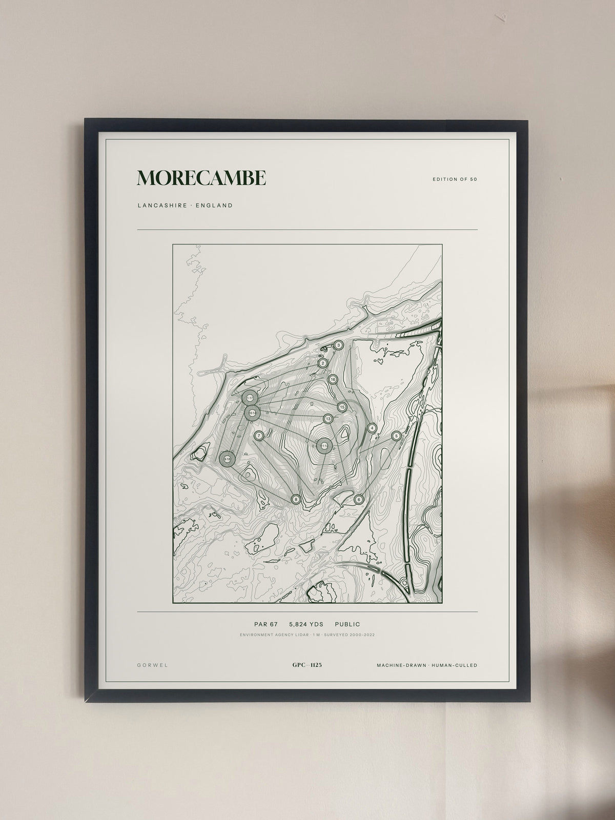 Morecambe, Lancashire print, framed, on a wall