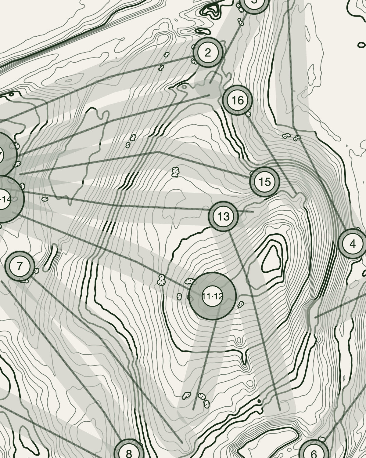 Morecambe, Lancashire print, contour detail