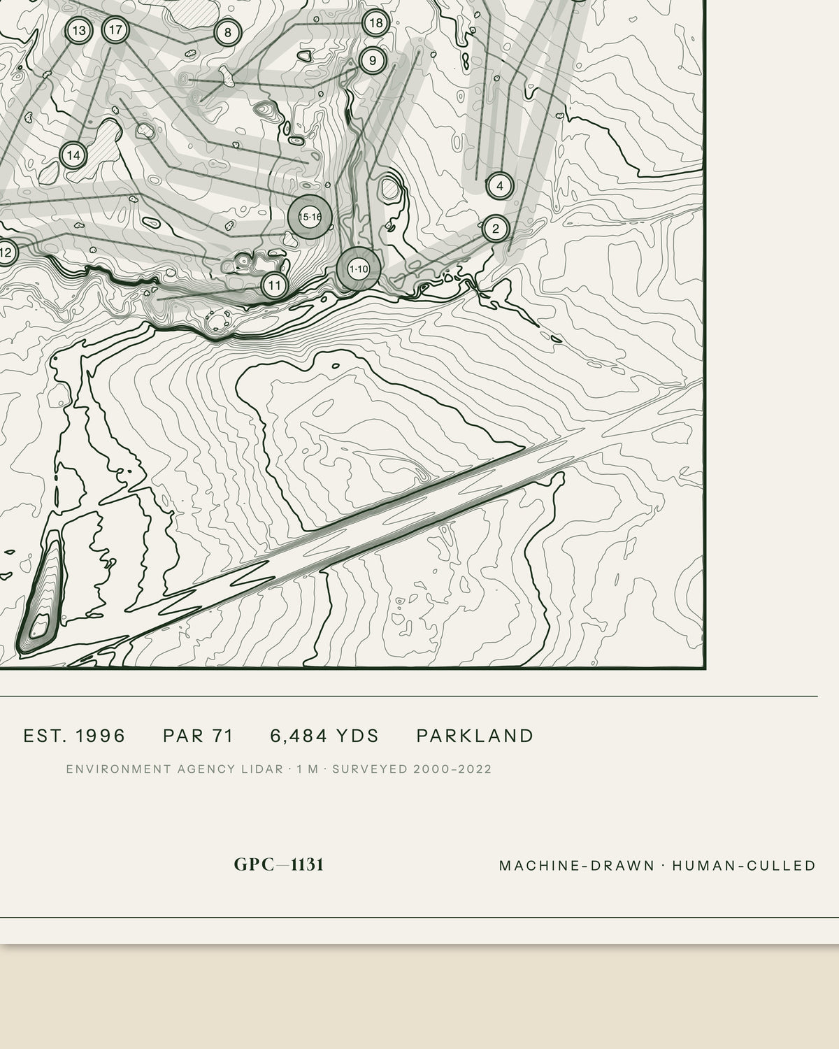 Mossock Hall, Lancashire print, data strip and edition mark