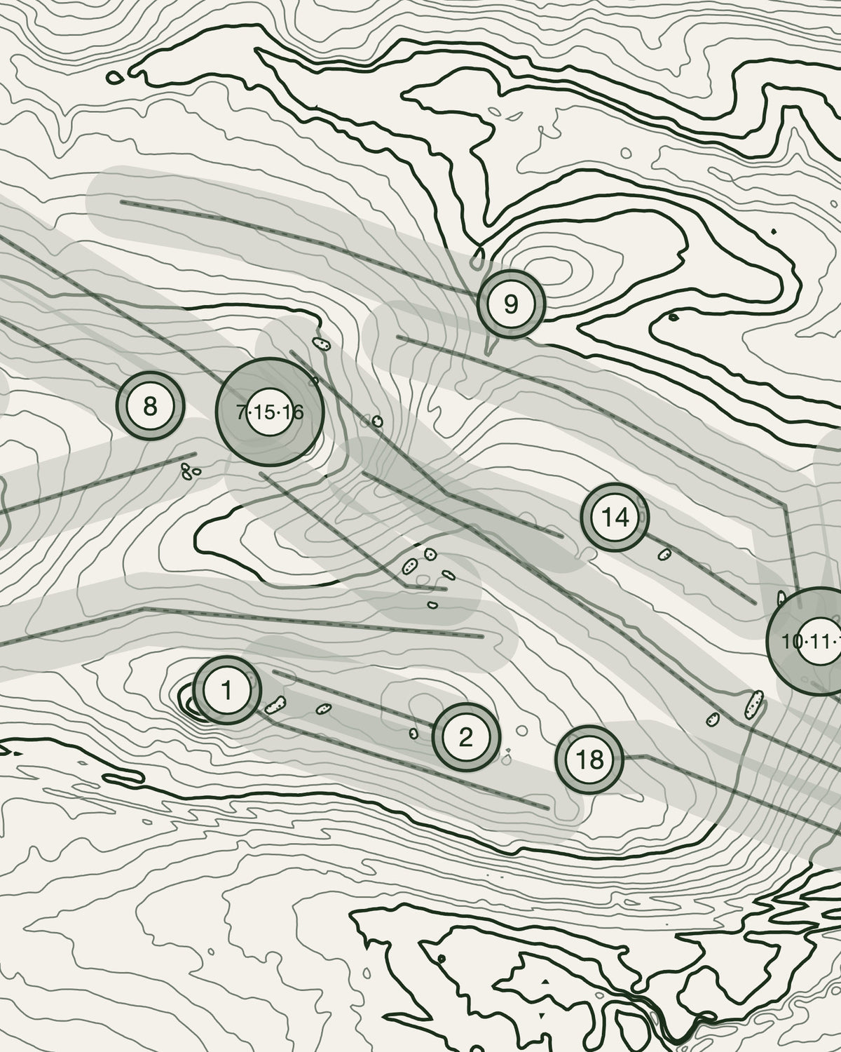 New Forest, Hampshire print, contour detail