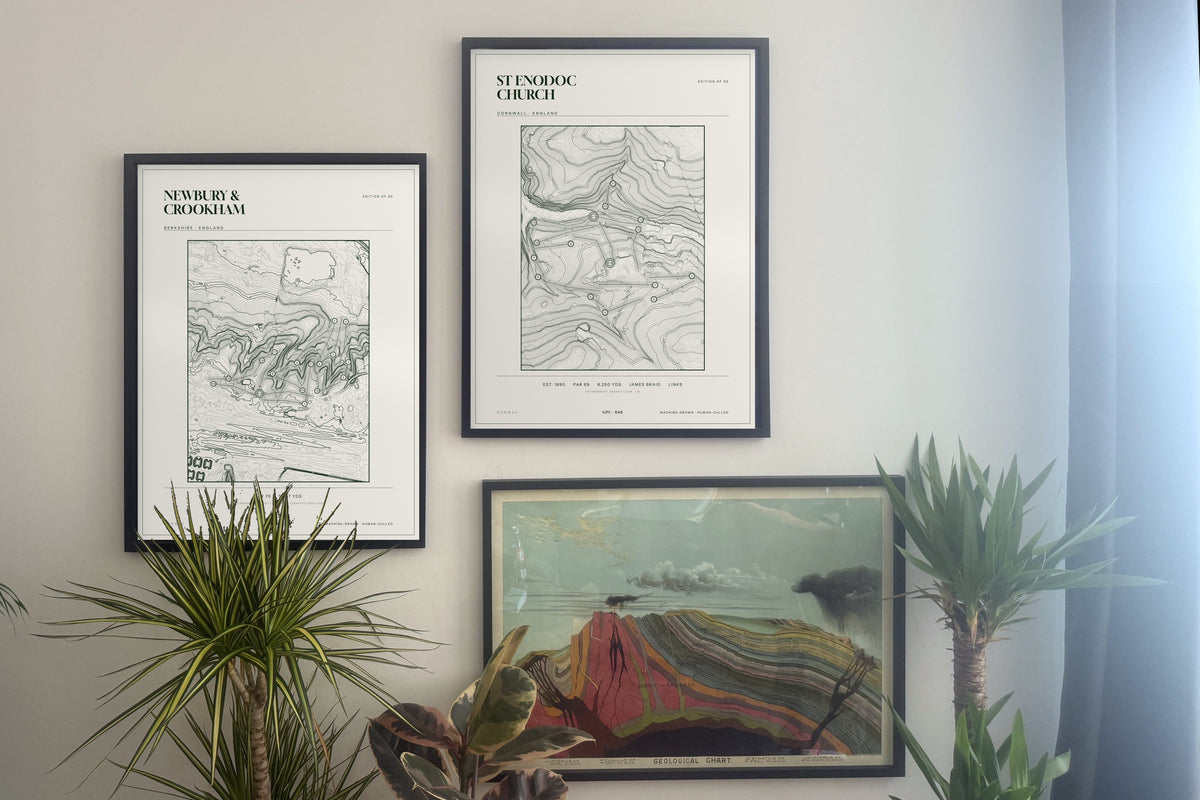 Newbury & Crookham, Berkshire and  prints, framed, gallery wall