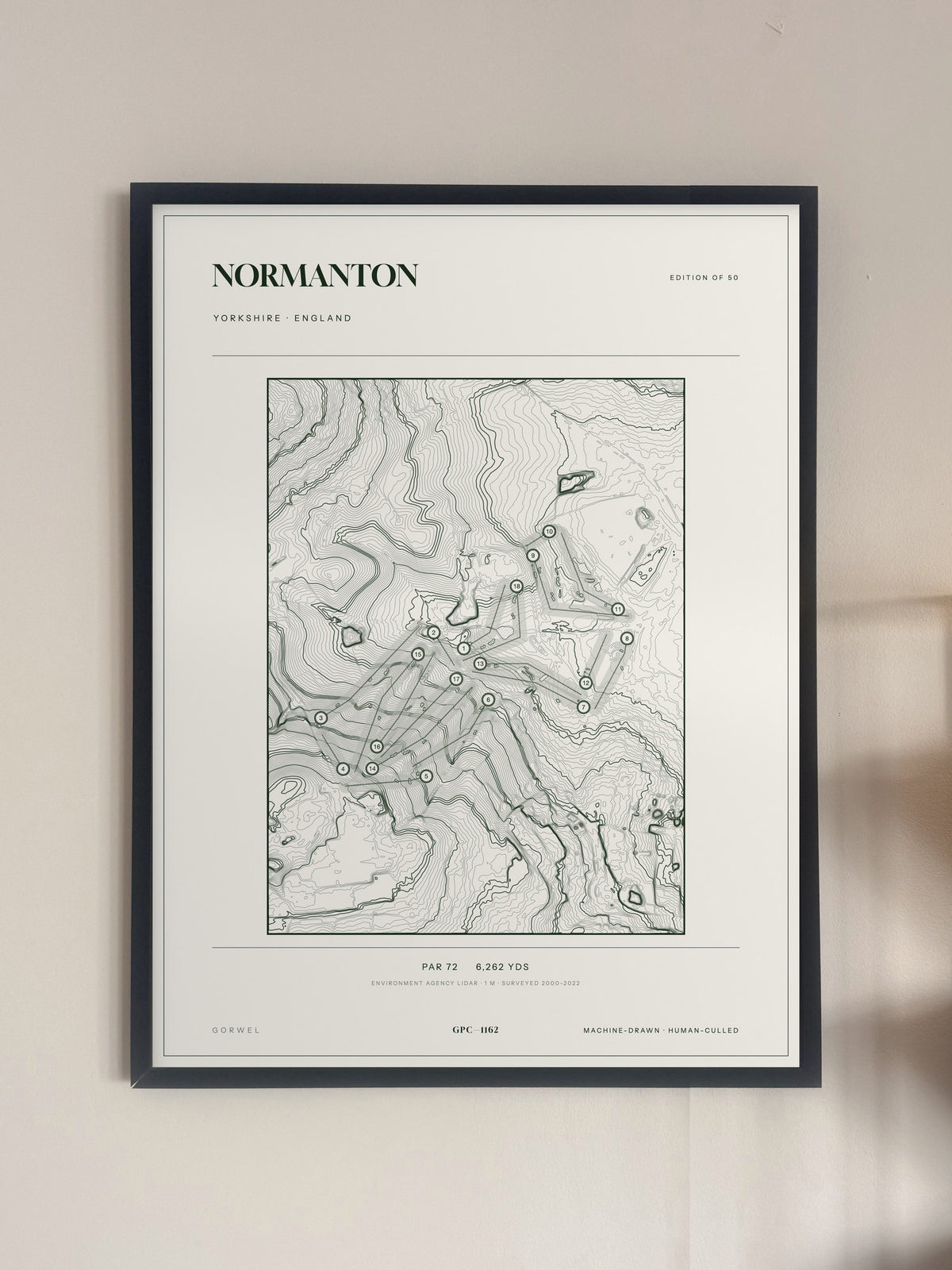 Normanton, Yorkshire print, framed, on a wall
