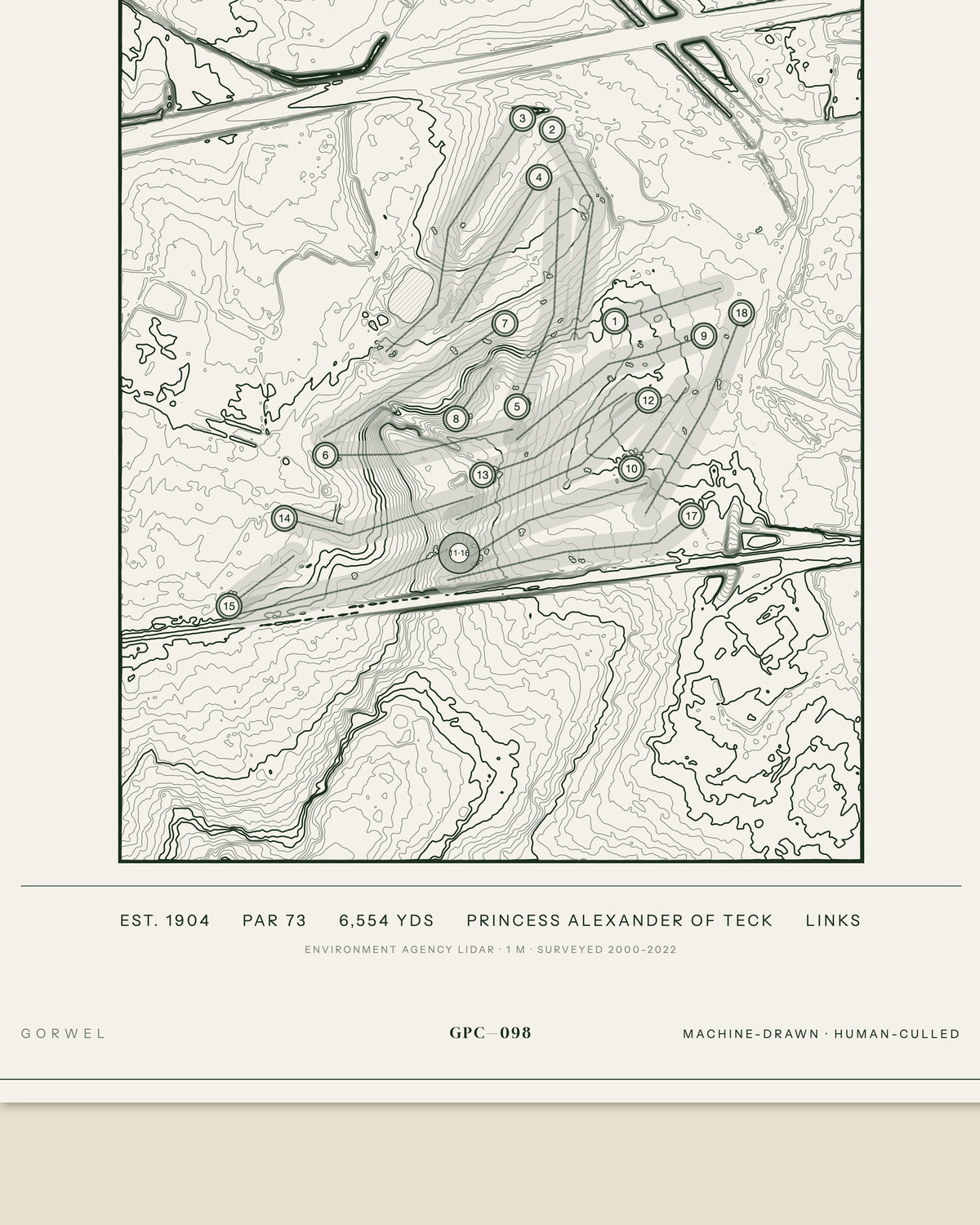 North Hants, Hampshire print, data strip and edition mark