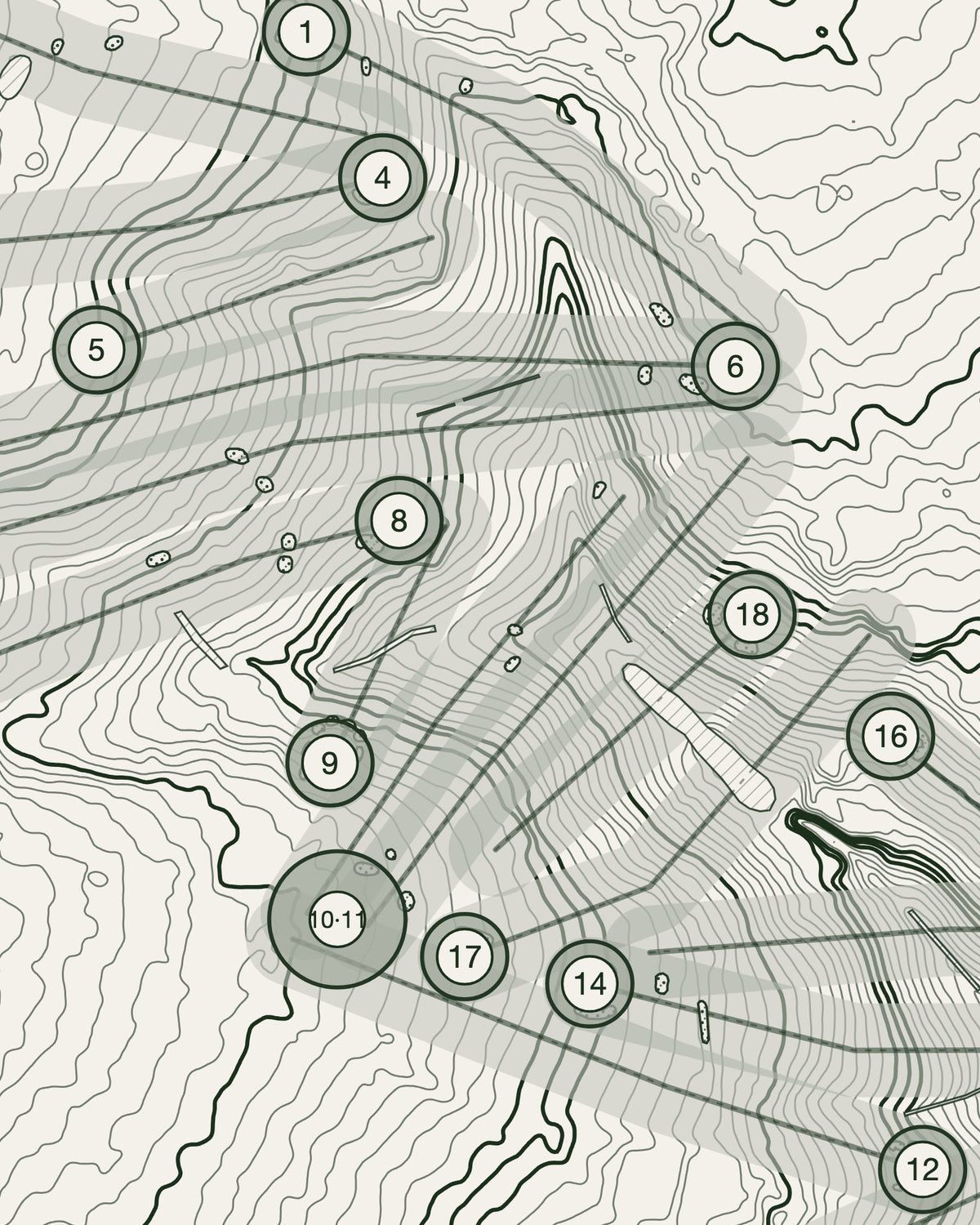 North Middlesex, Middlesex print, contour detail