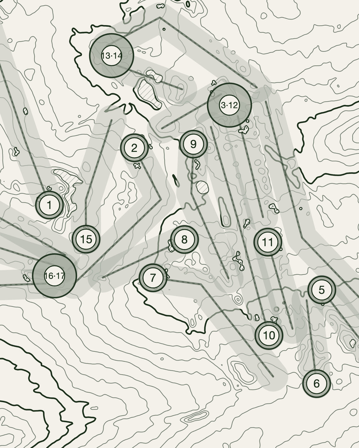 Oakland Park, Buckinghamshire print, contour detail
