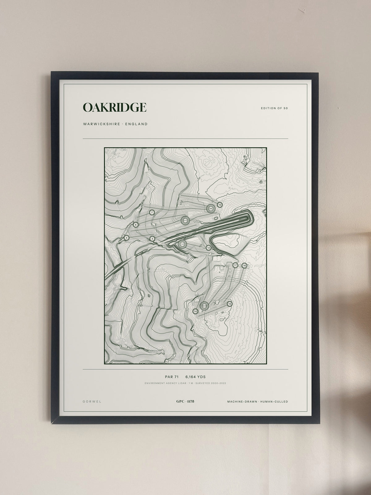 Oakridge, Warwickshire print, framed, on a wall