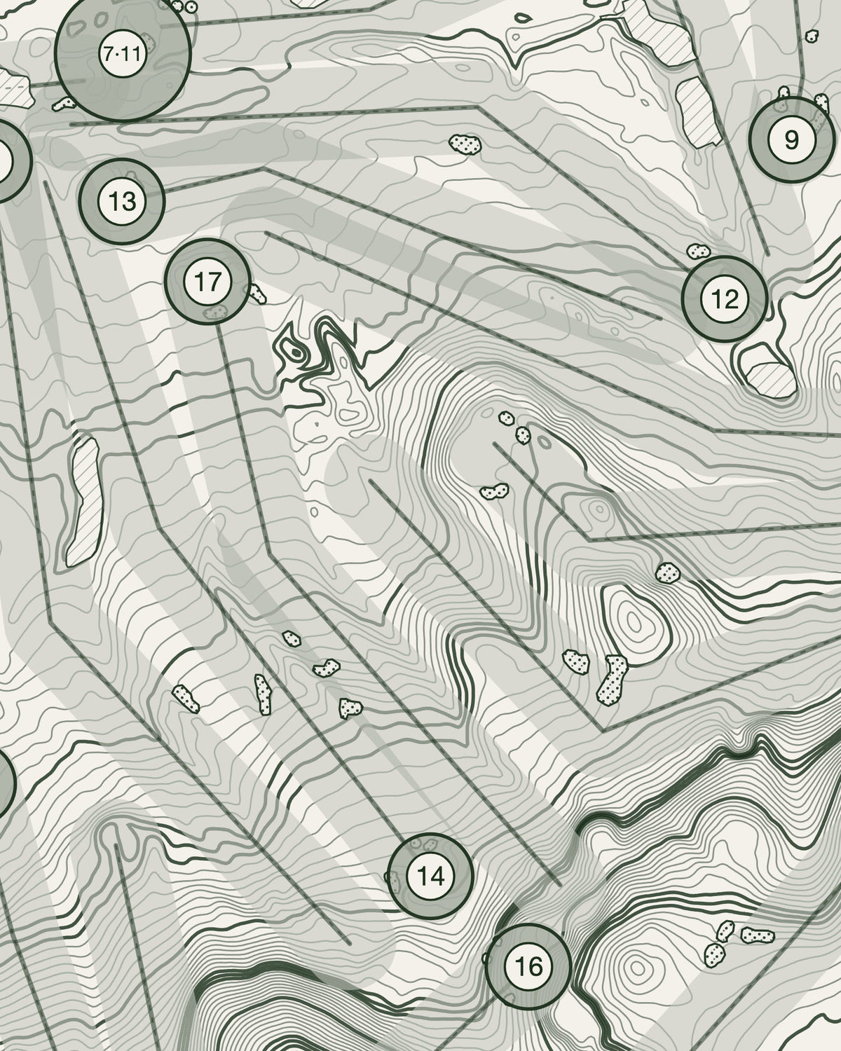 Old Thorns, Hampshire print, contour detail