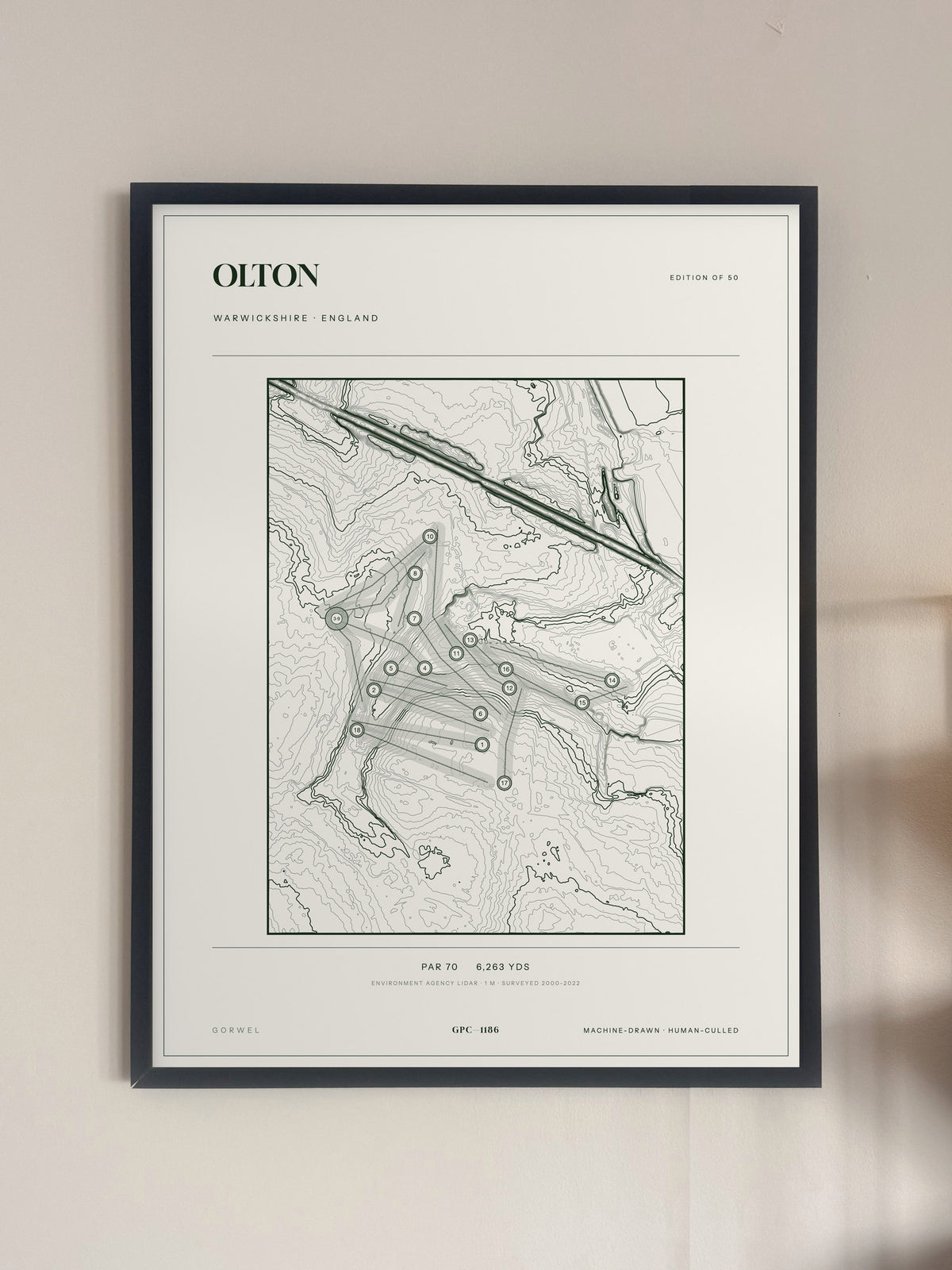 Olton, Warwickshire print, framed, on a wall