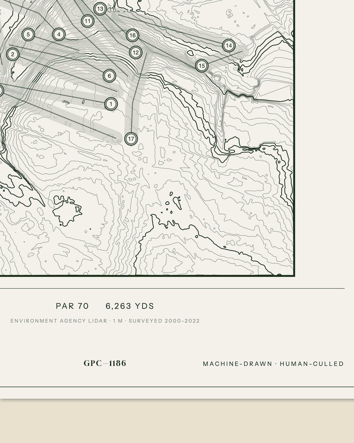 Olton, Warwickshire print, data strip and edition mark