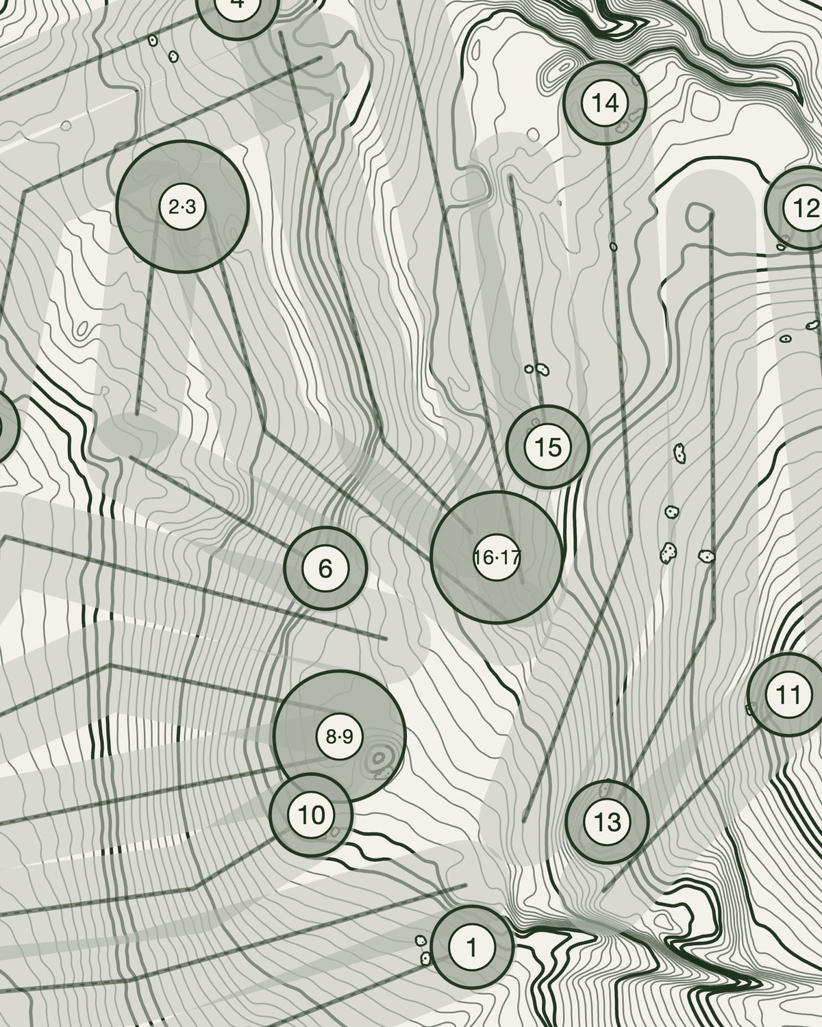 Onneley, Staffordshire print, contour detail