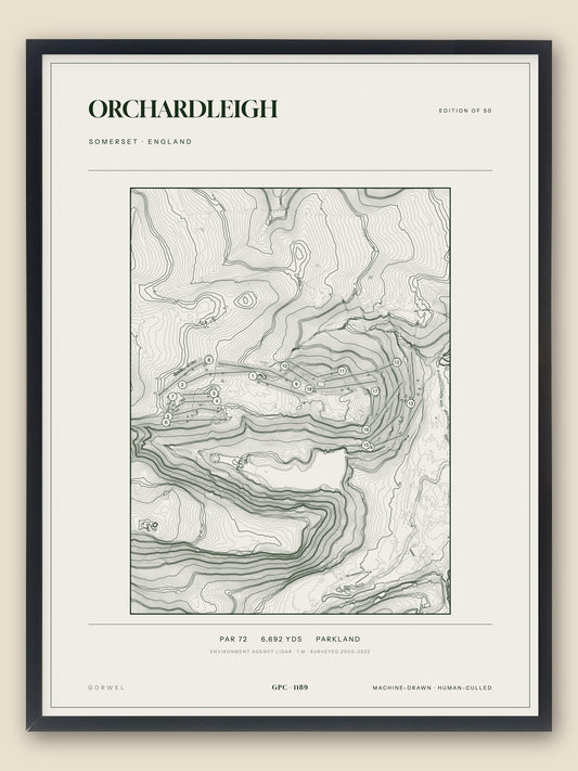 Orchardleigh topographic golf course print — catalogue plate — Gorwel Print Co