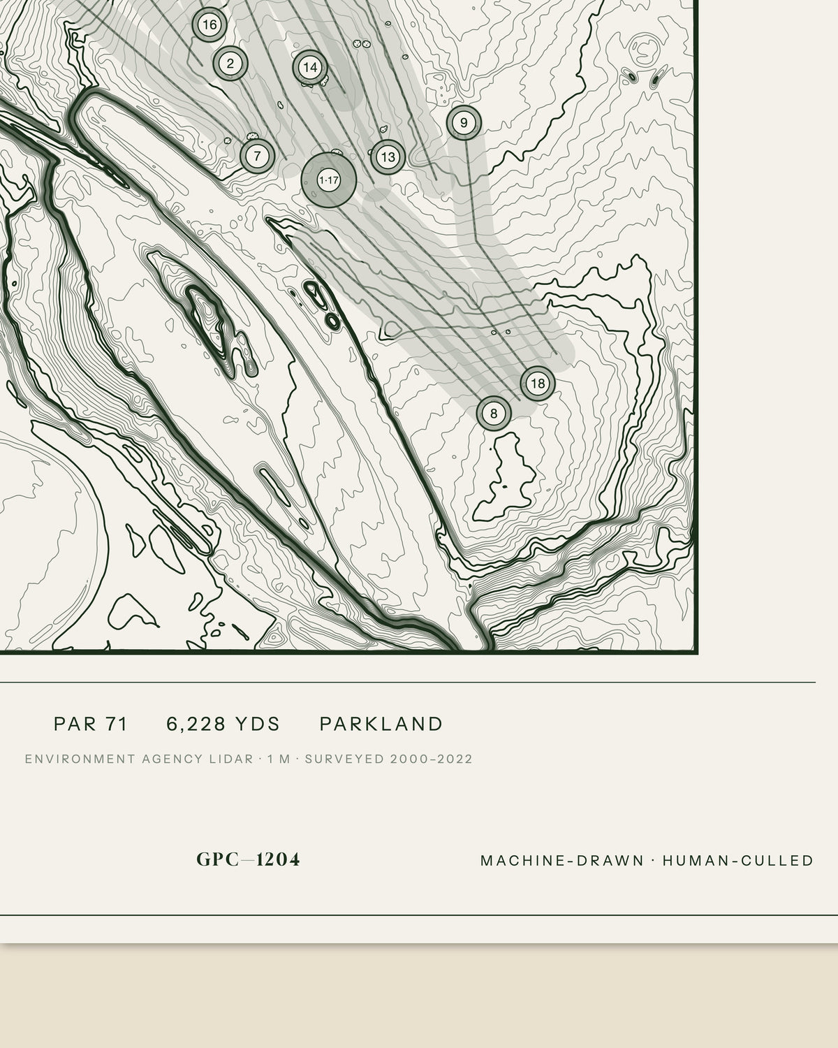 Oxley Park, Staffordshire print, data strip and edition mark