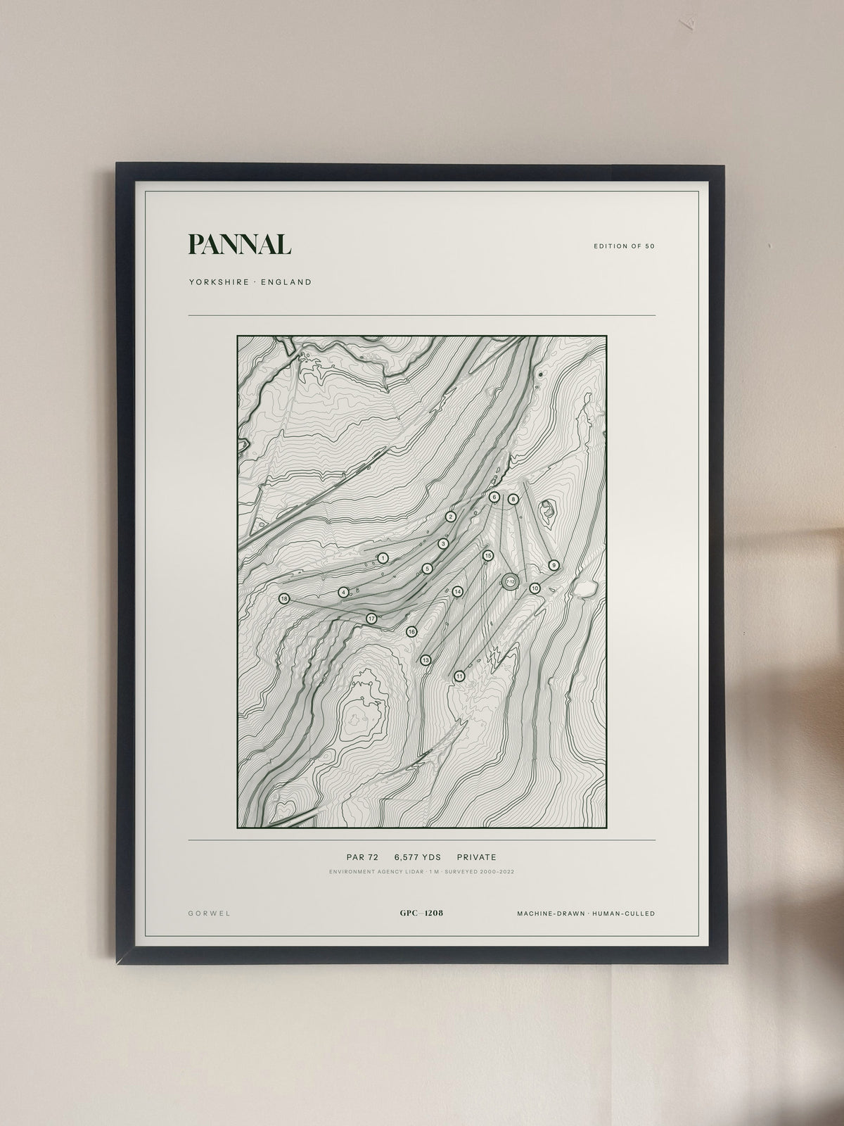 Pannal, Yorkshire print, framed, on a wall