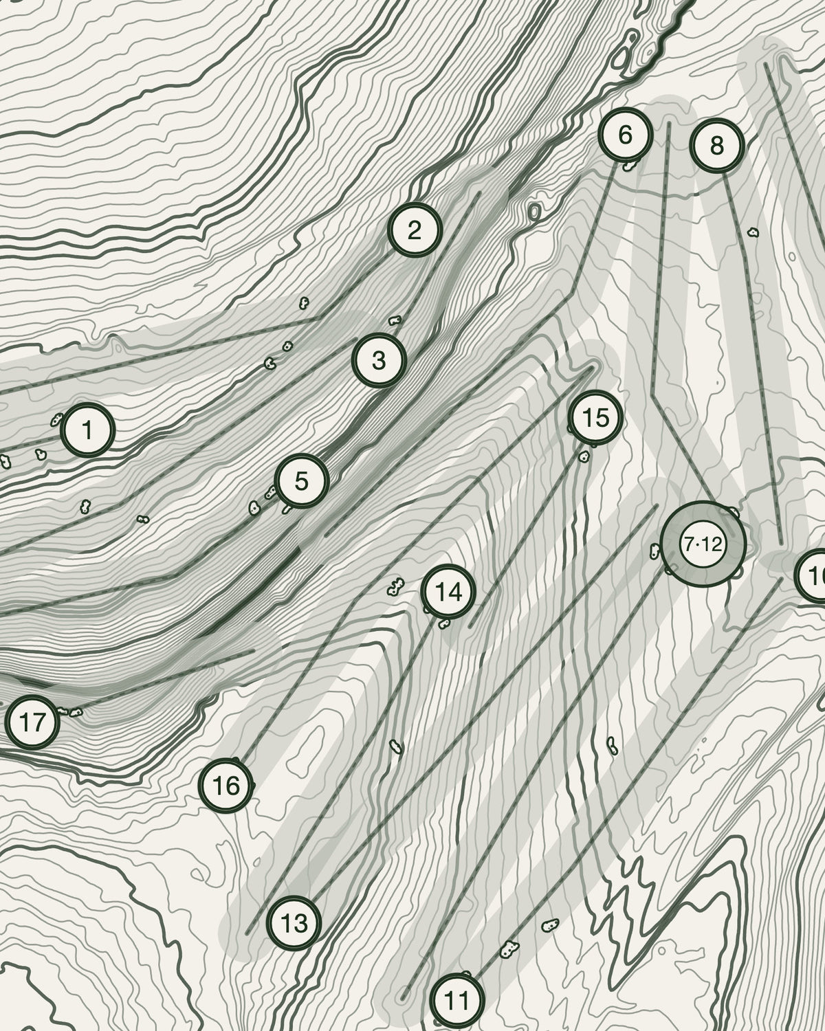 Pannal, Yorkshire print, contour detail