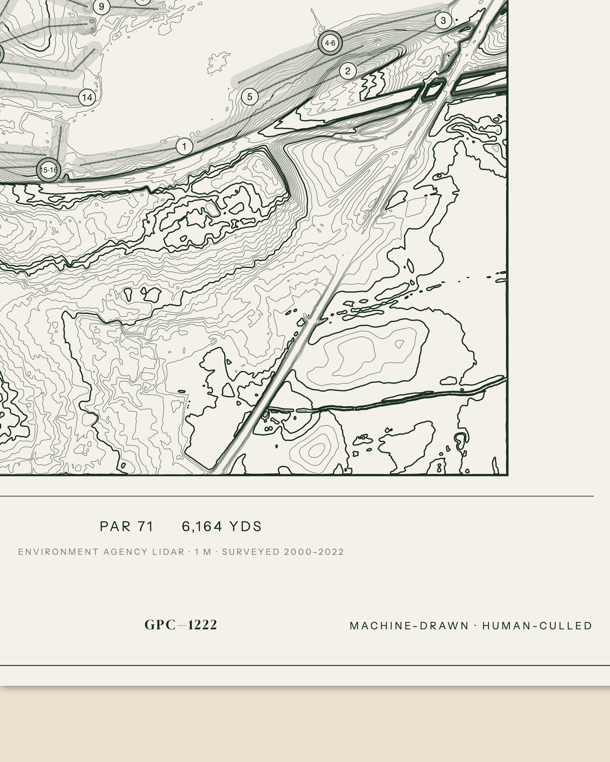 Pike Hills, Yorkshire print, data strip and edition mark