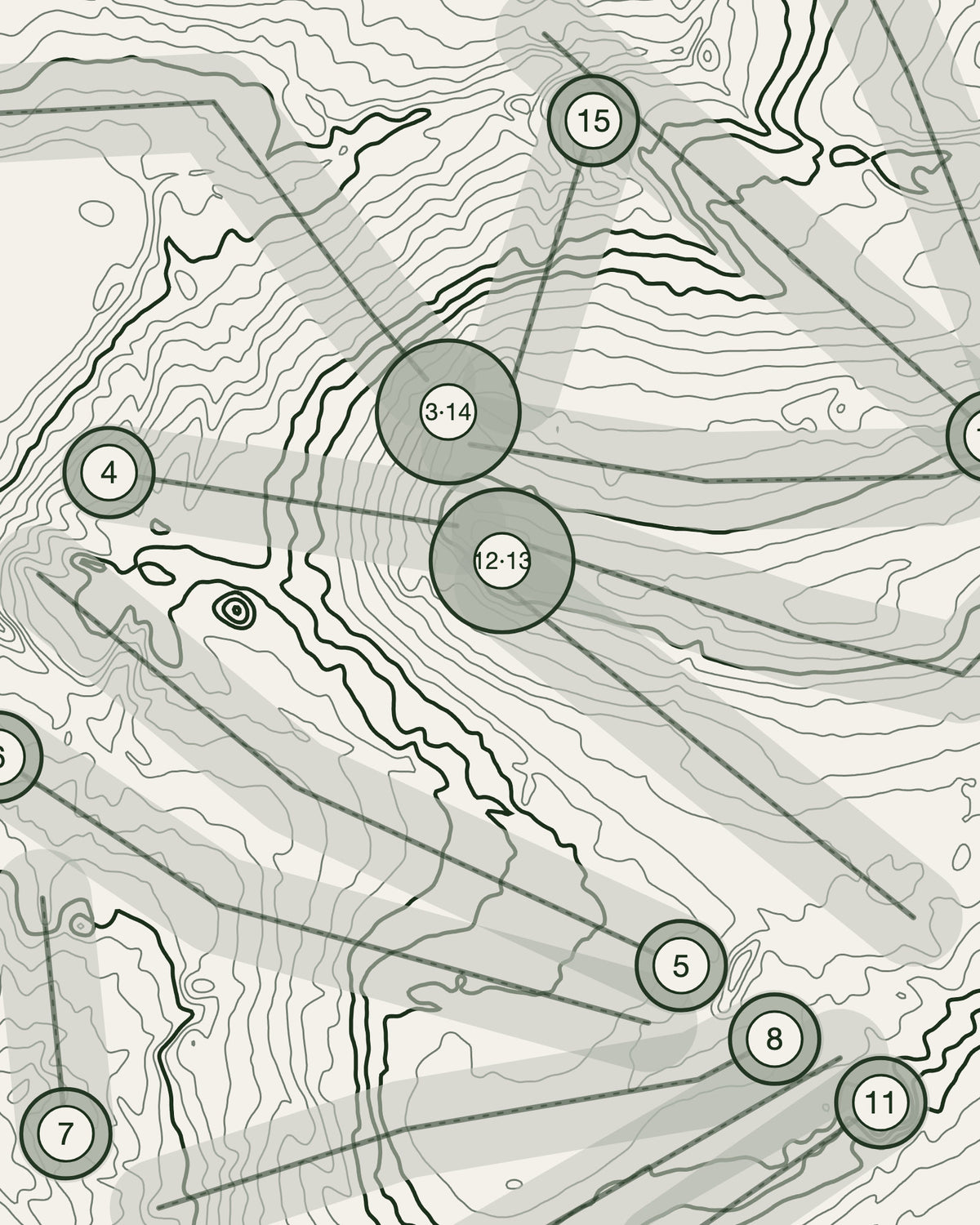 Piltdown, Sussex print, contour detail