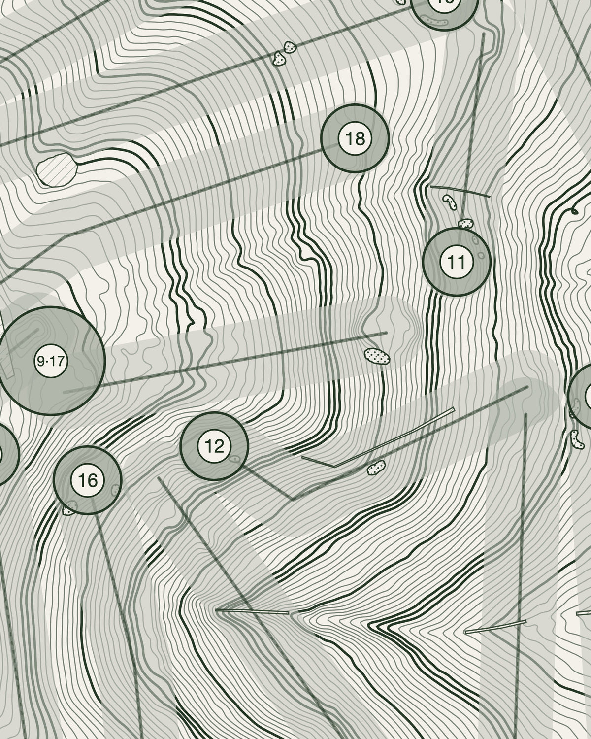 Pinner Hill, Middlesex print, contour detail