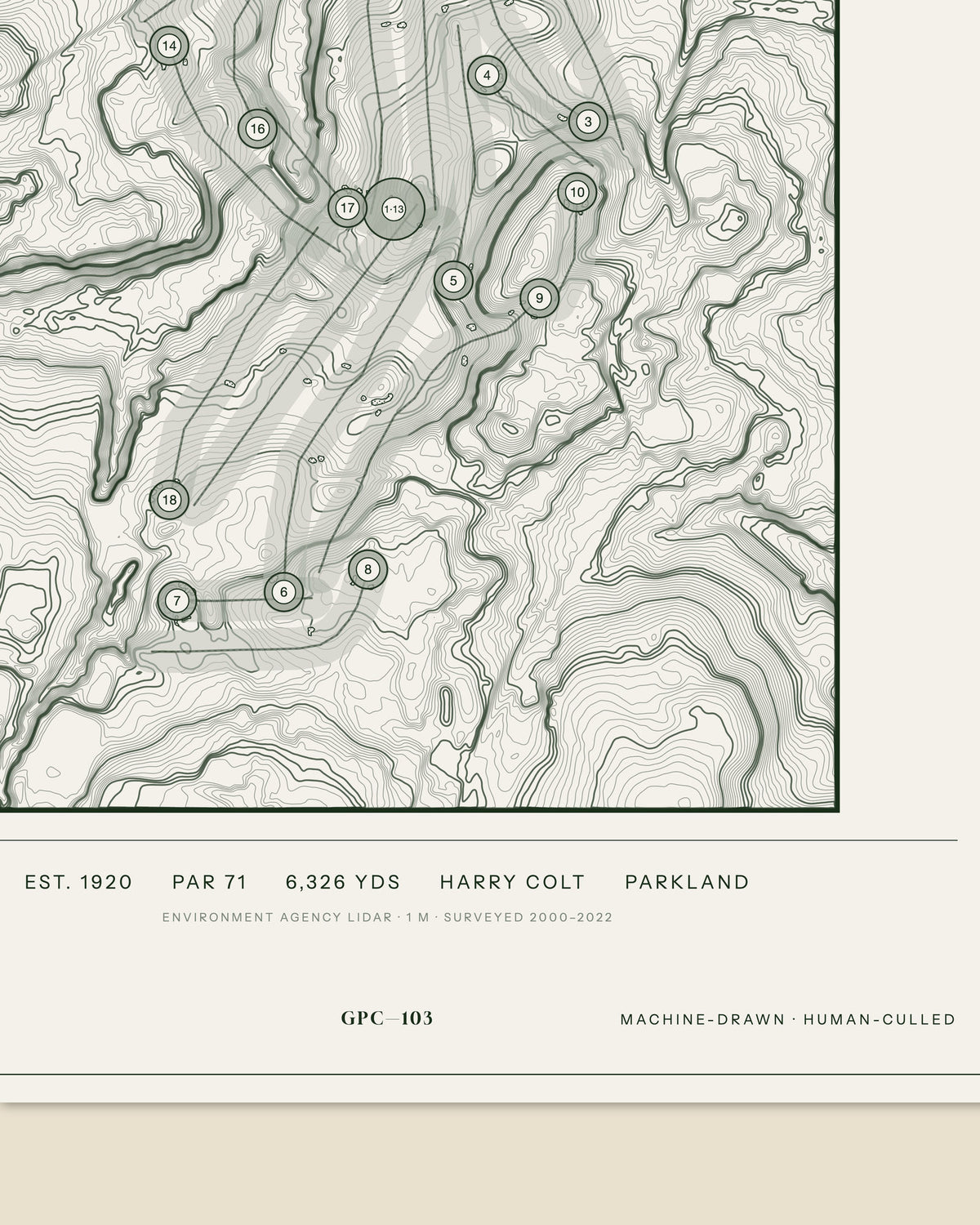 Prestbury, Cheshire print, data strip and edition mark