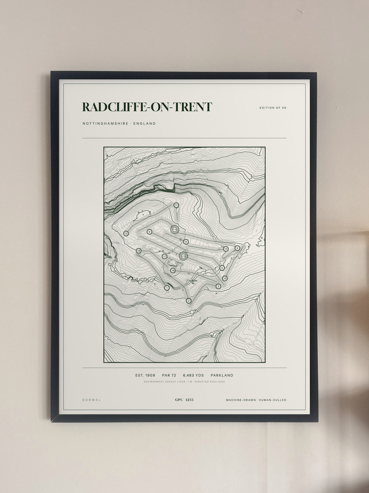 Radcliffe-On-Trent, Nottinghamshire print, framed, on a wall