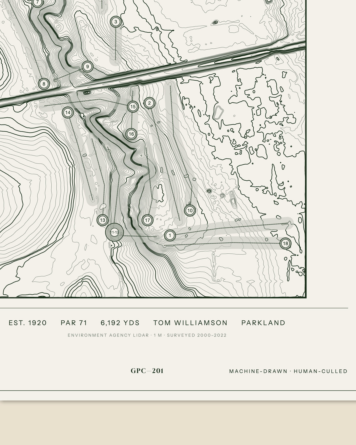 Retford, Nottinghamshire print, data strip and edition mark