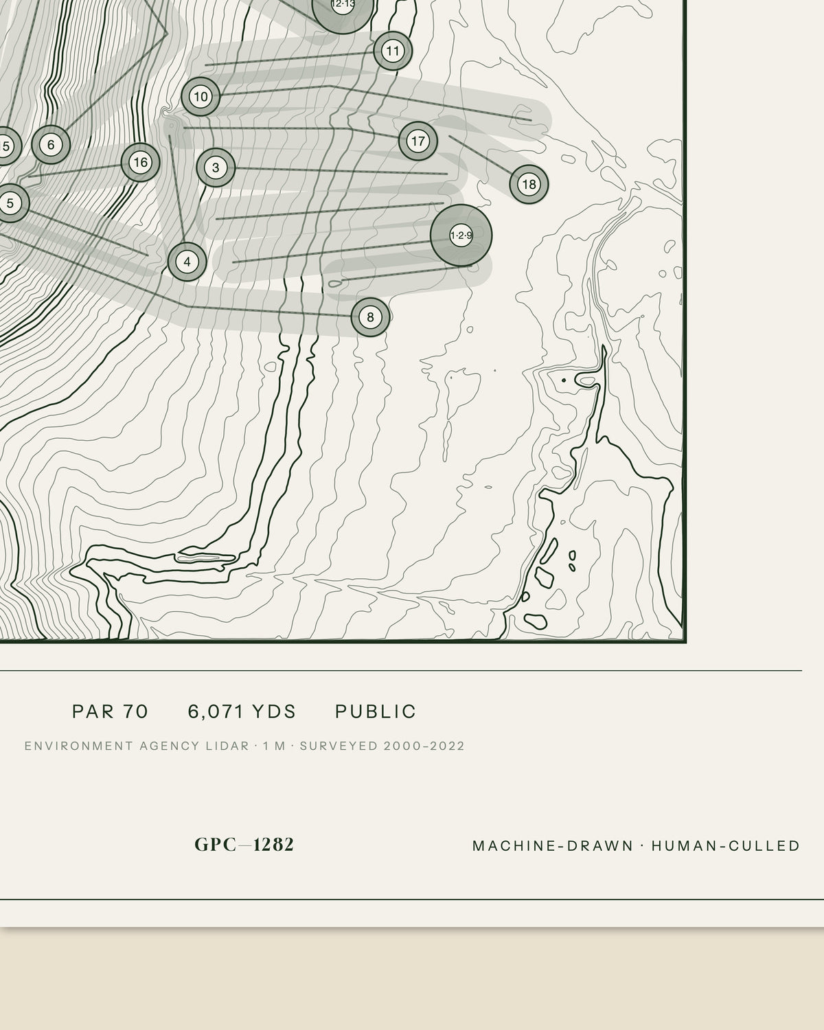 Rodway Hill, Gloucestershire print, data strip and edition mark