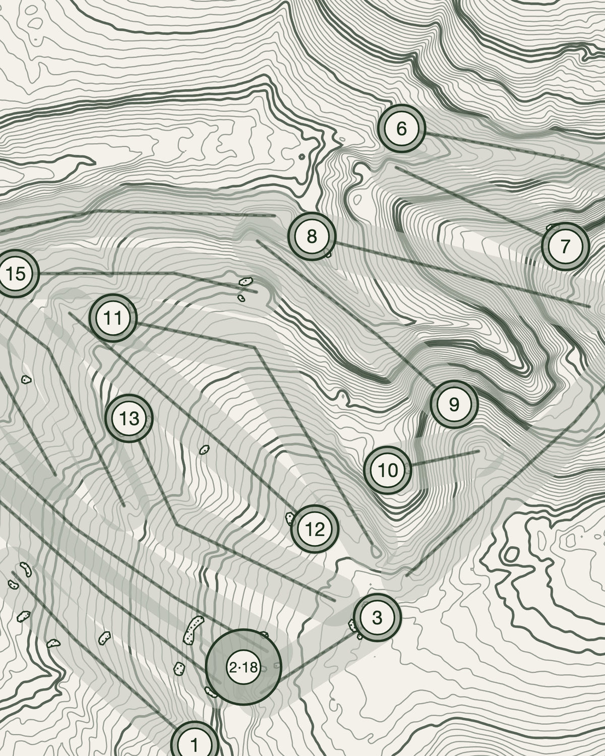 Romsey, Hampshire print, contour detail