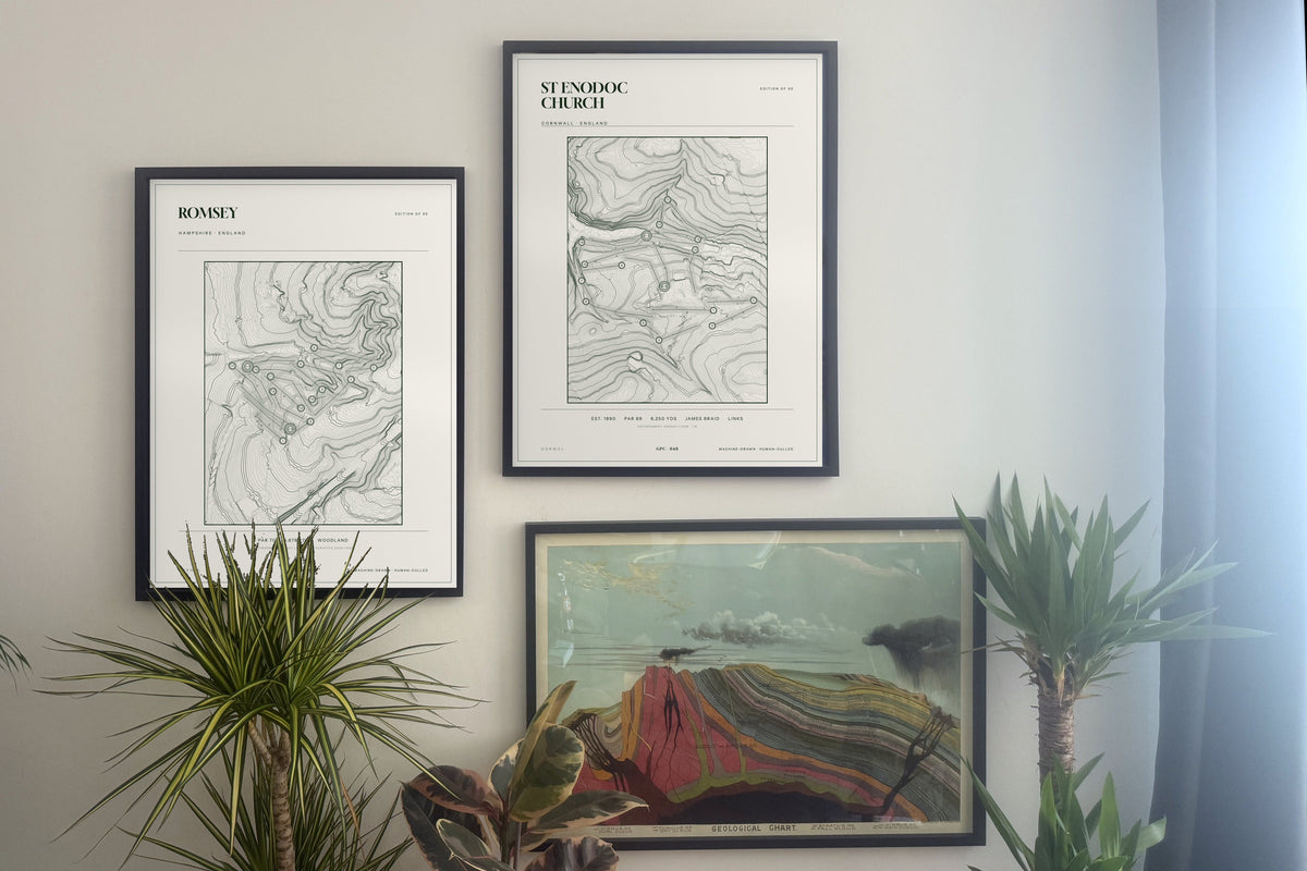 Romsey, Hampshire and  prints, framed, gallery wall