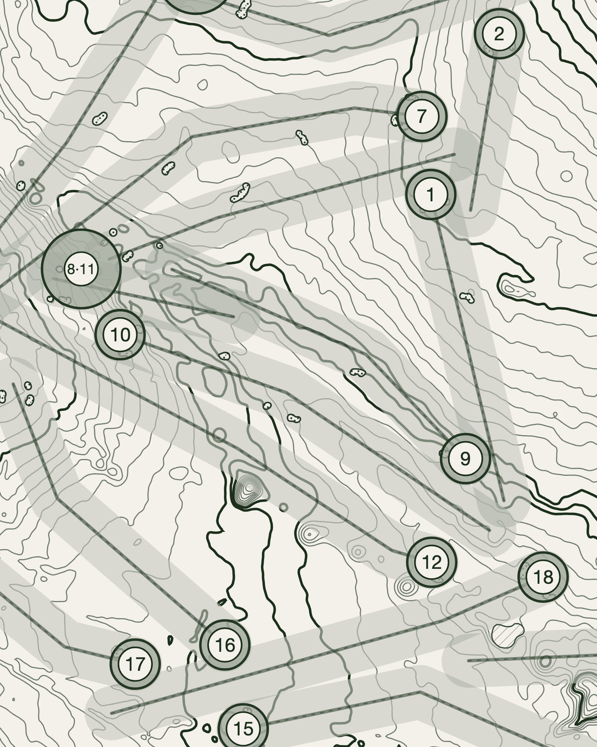 Rowlands Castle, Hampshire print, contour detail
