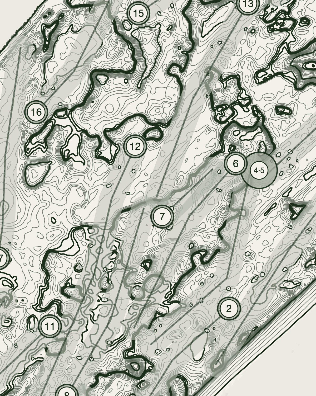 Royal County Down, Down print, contour detail