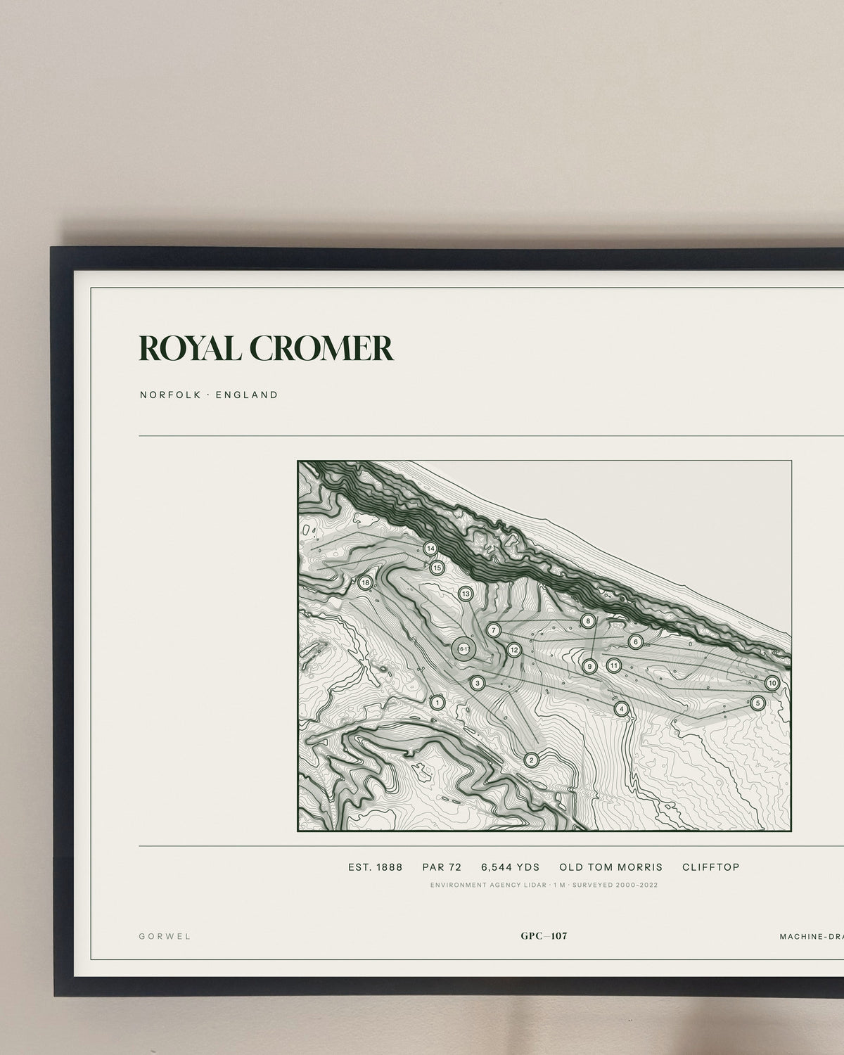 Royal Cromer, Norfolk print, framed, on a wall