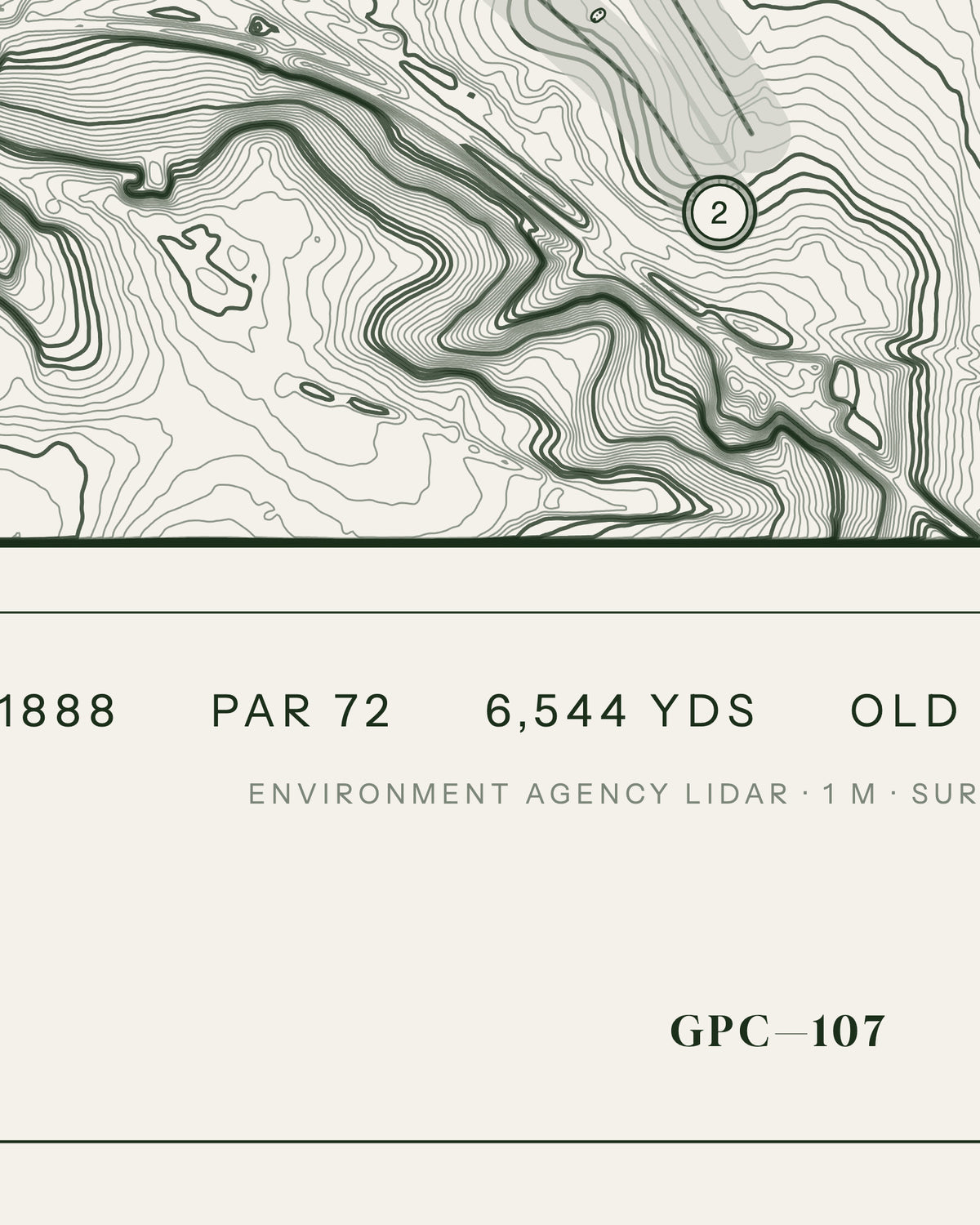 Royal Cromer, Norfolk print, contour detail