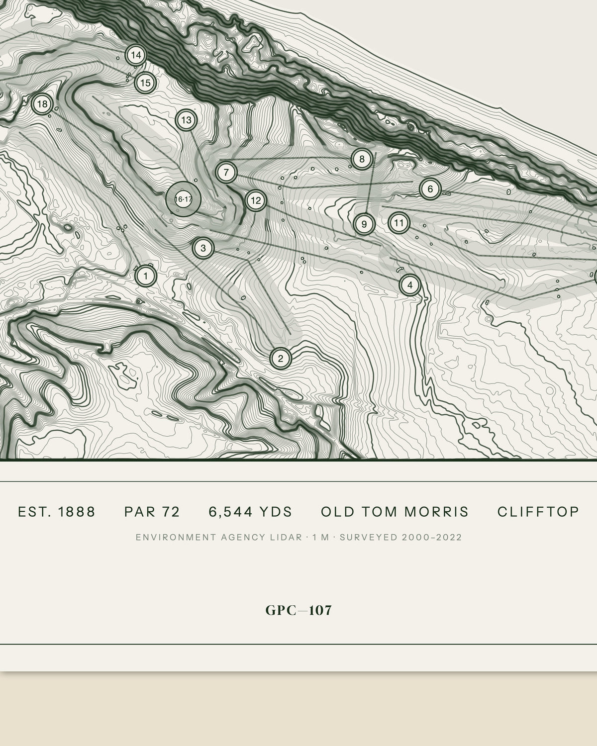 Royal Cromer, Norfolk print, data strip and edition mark