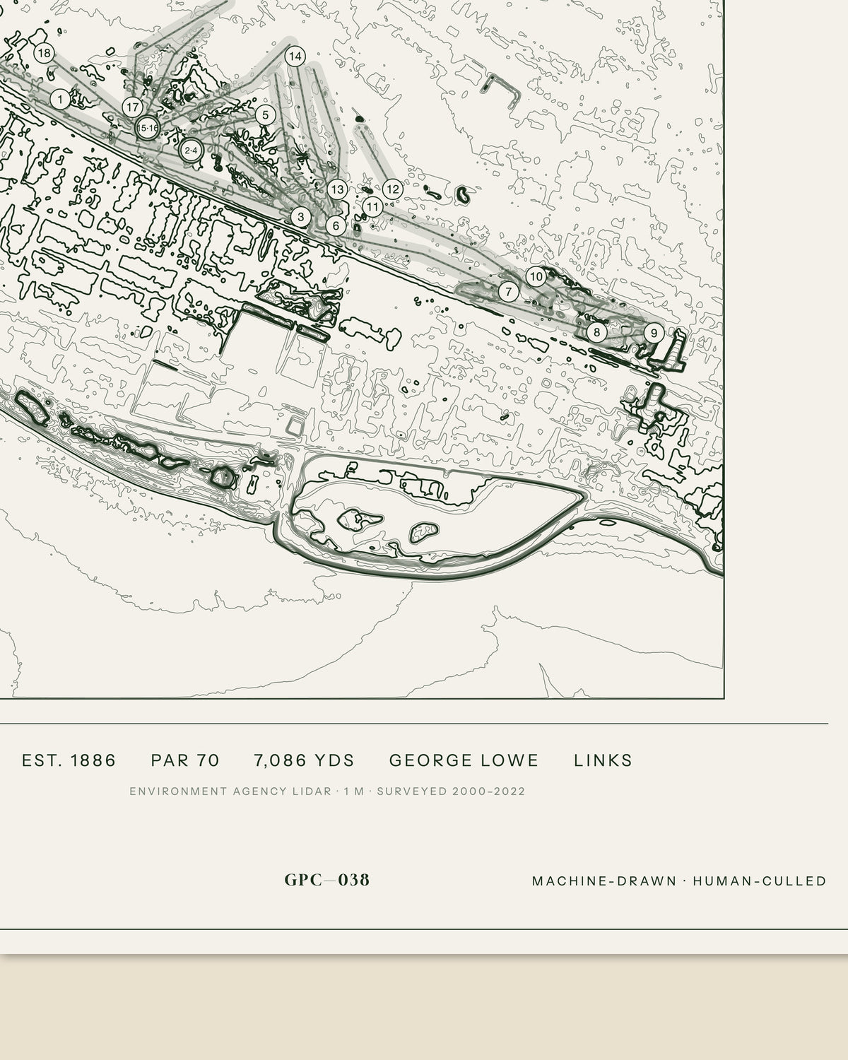 Royal Lytham & St Annes, Lancashire print, data strip and edition mark