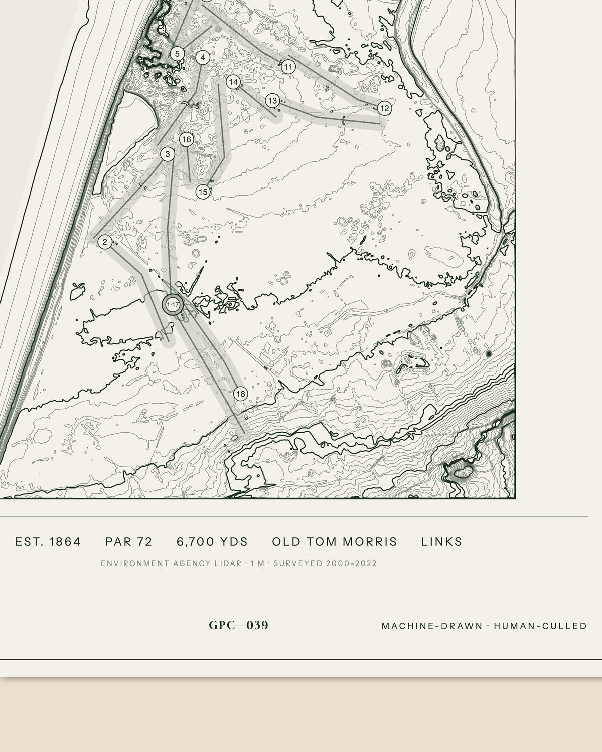 Royal North Devon, Devon print, data strip and edition mark