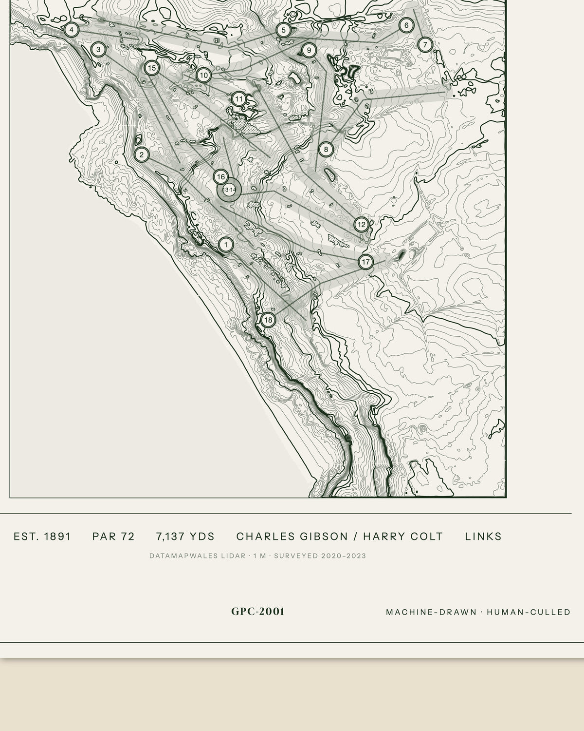 Royal Porthcawl, Glamorgan print, data strip and edition mark