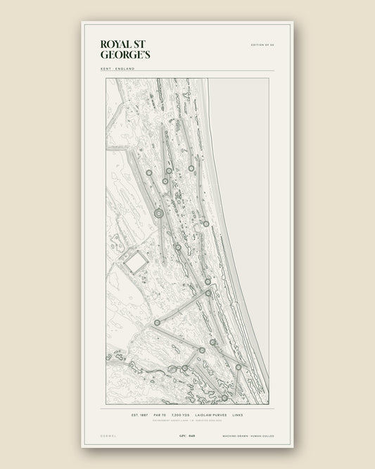 Royal St George's, Kent topographic golf course print