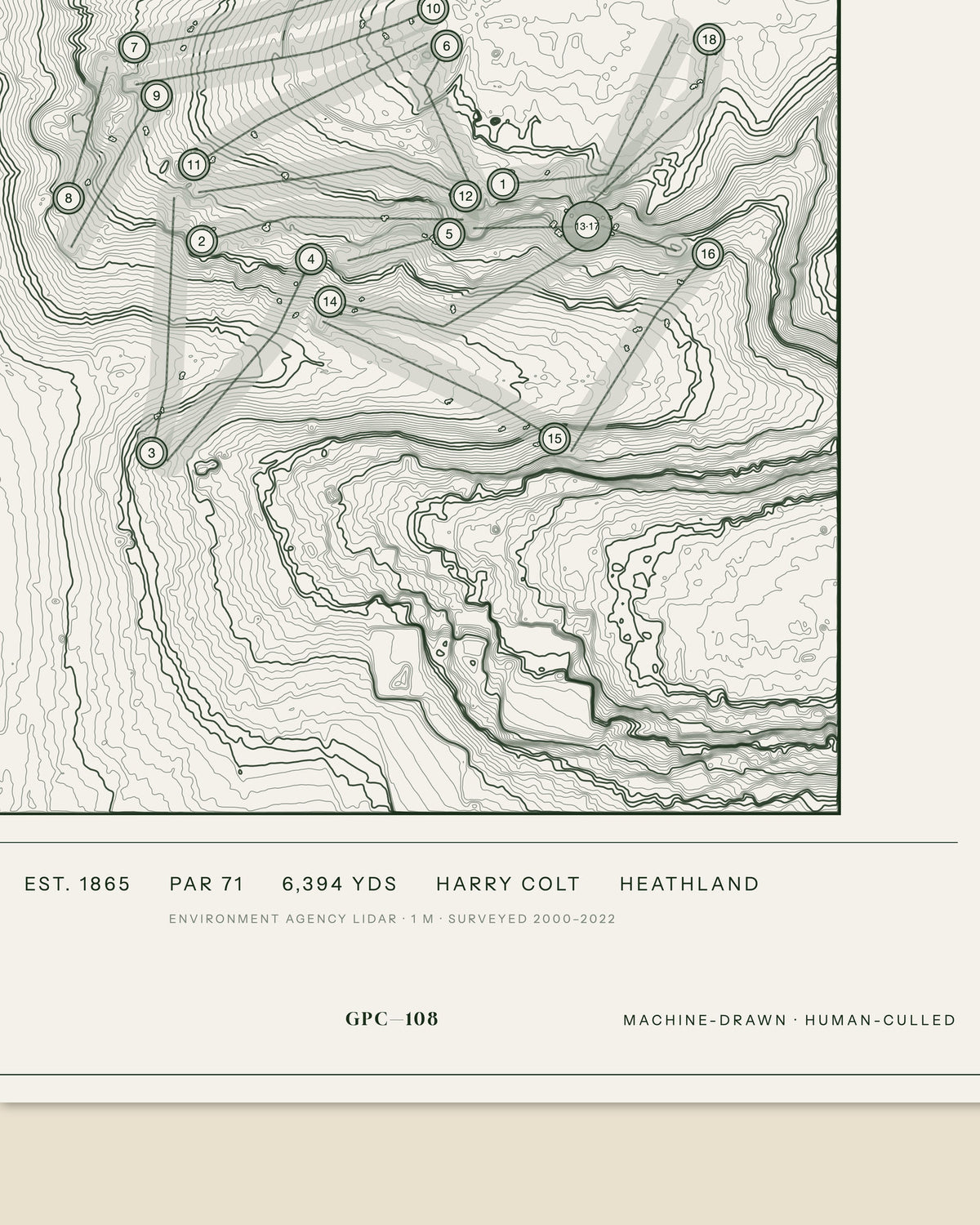 Royal Wimbledon, Surrey print, data strip and edition mark