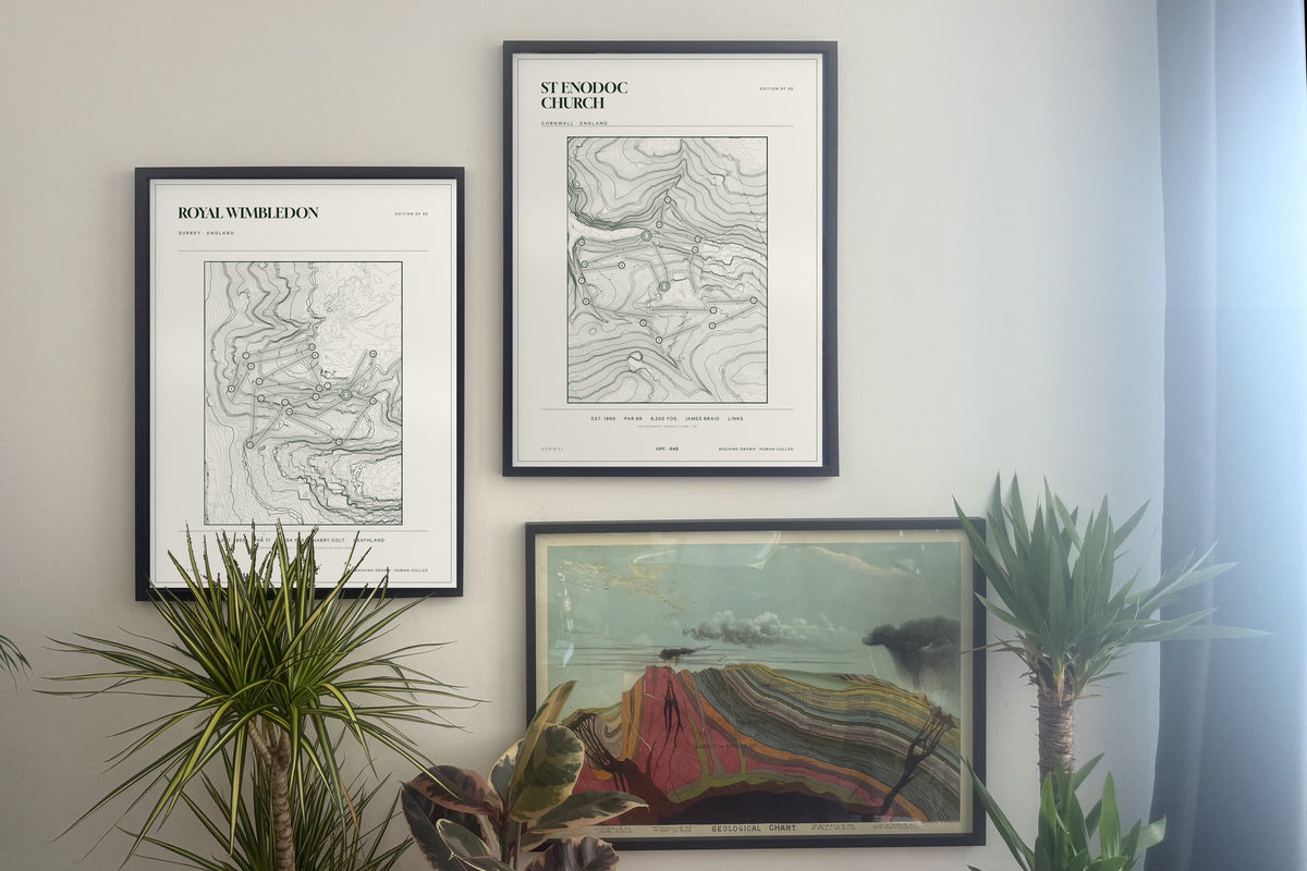 Royal Wimbledon, Surrey and  prints, framed, gallery wall