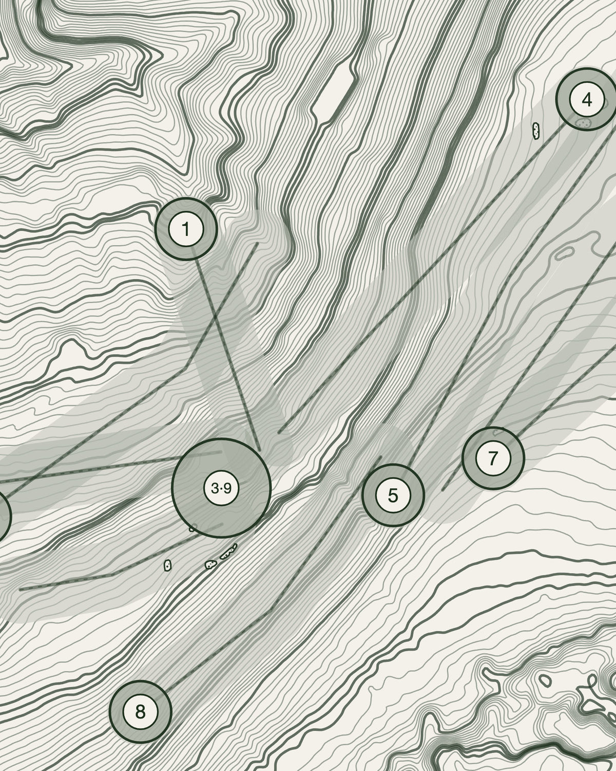 Ryburn, Yorkshire print, contour detail