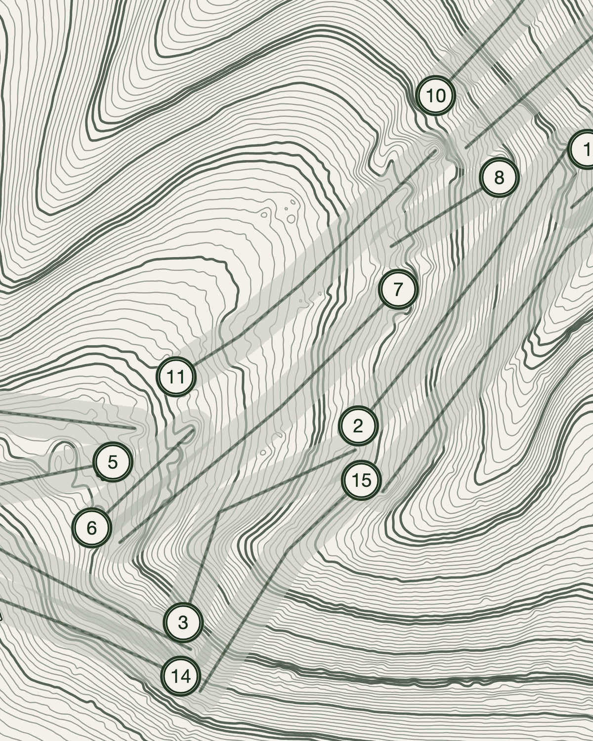 Salisbury and South Wilts, Wiltshire print, contour detail