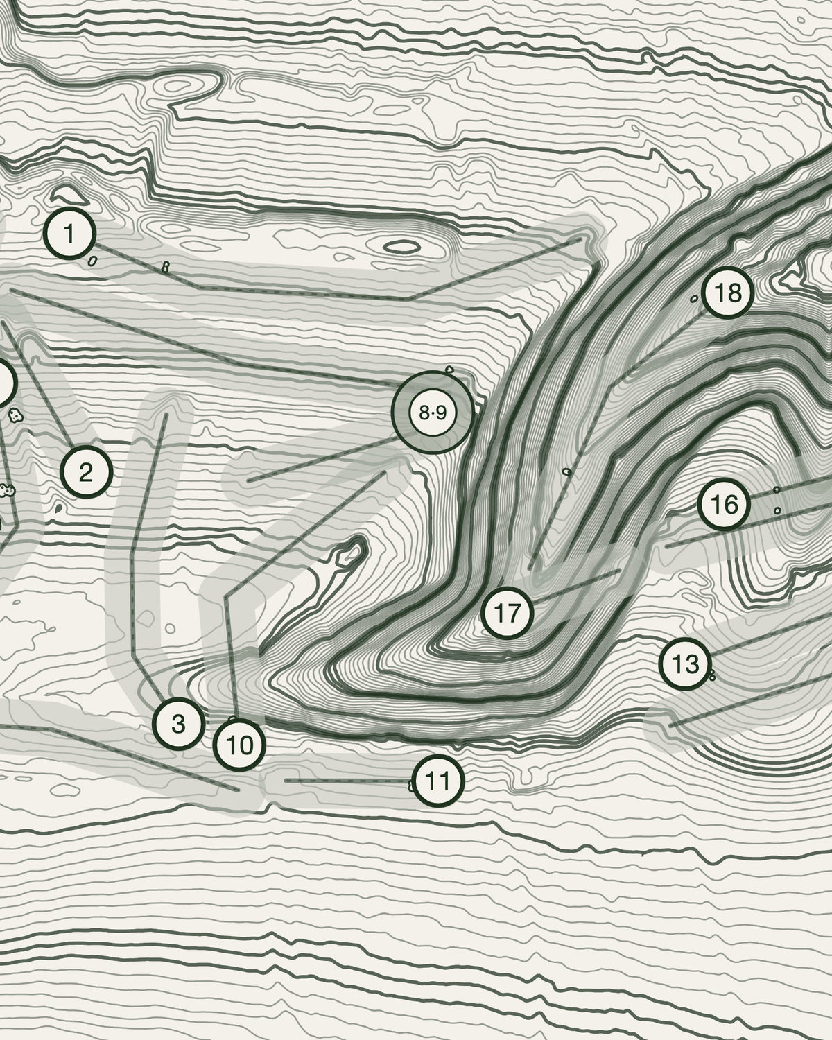 Saltford, Somerset print, contour detail