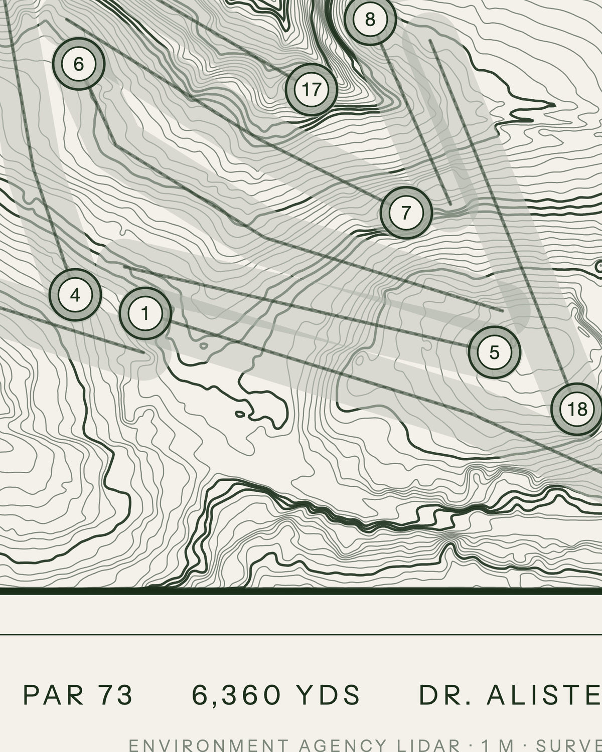 Sand Moor, Yorkshire print, contour detail