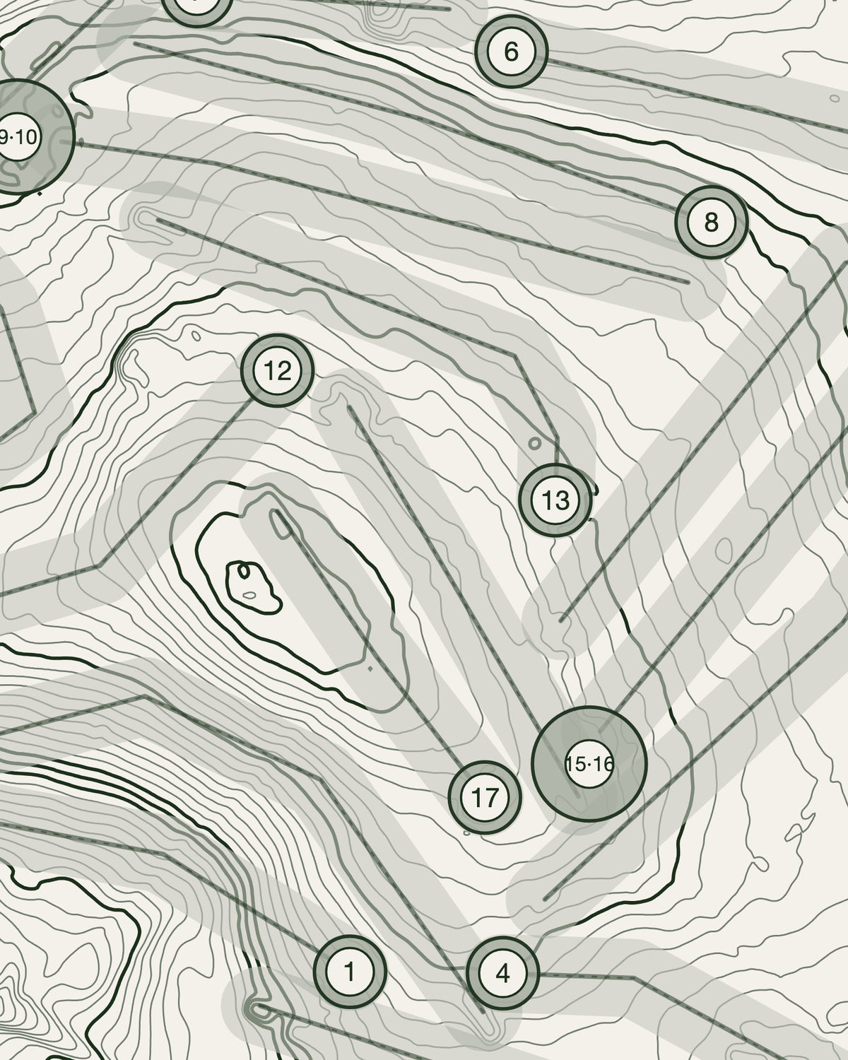 Sandhill, Yorkshire print, contour detail