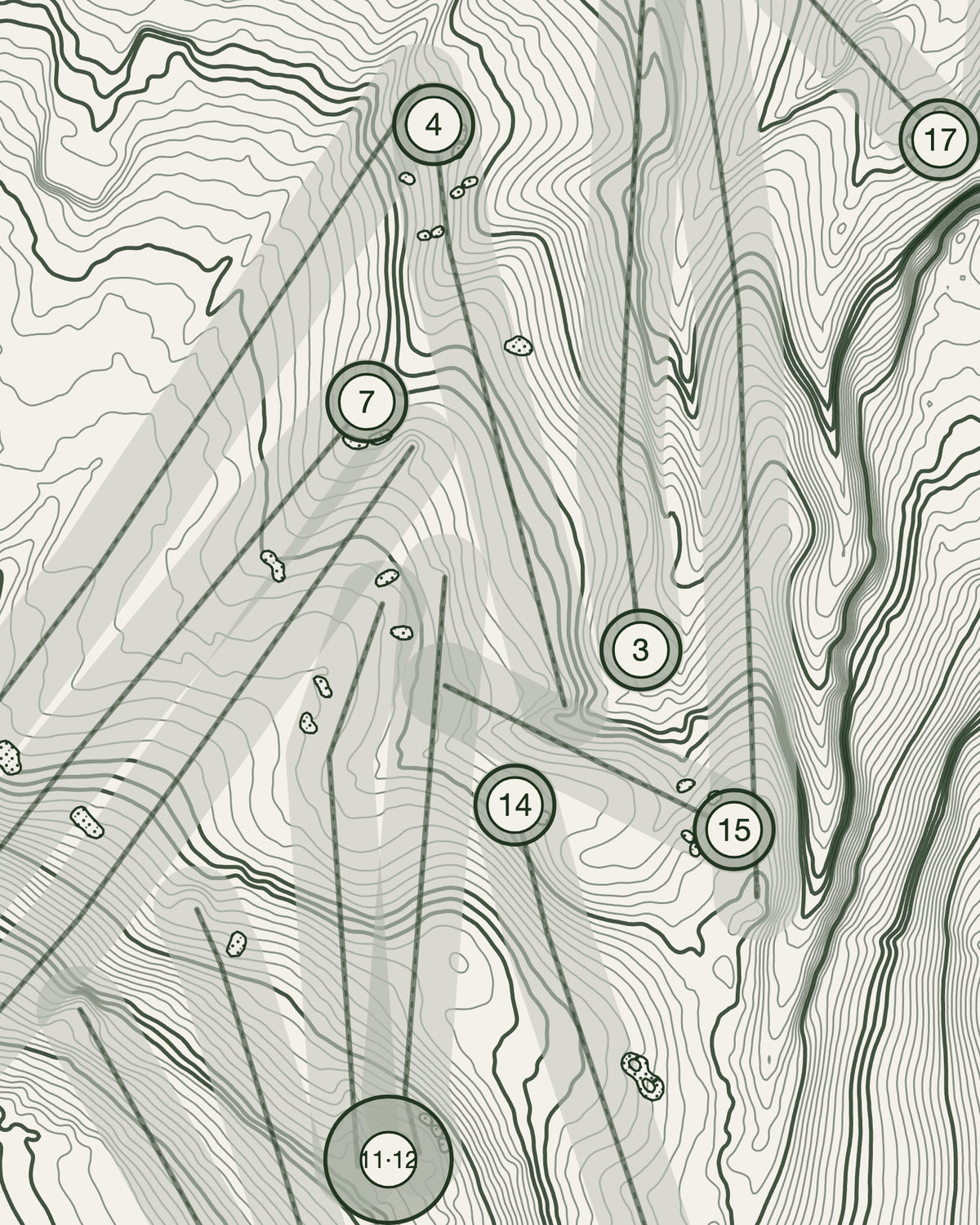 Seaham, Durham print, contour detail
