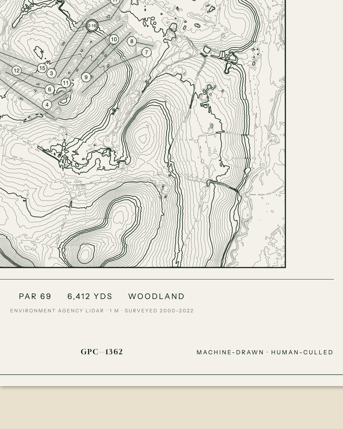 Sherfield Oaks, Hampshire print, data strip and edition mark