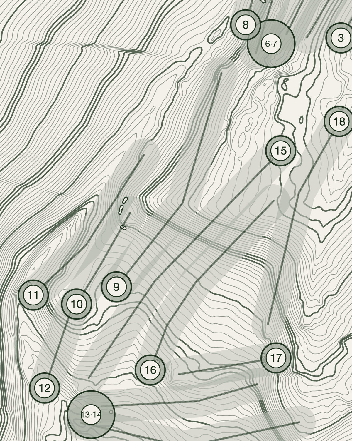 Shirland, Derbyshire print, contour detail