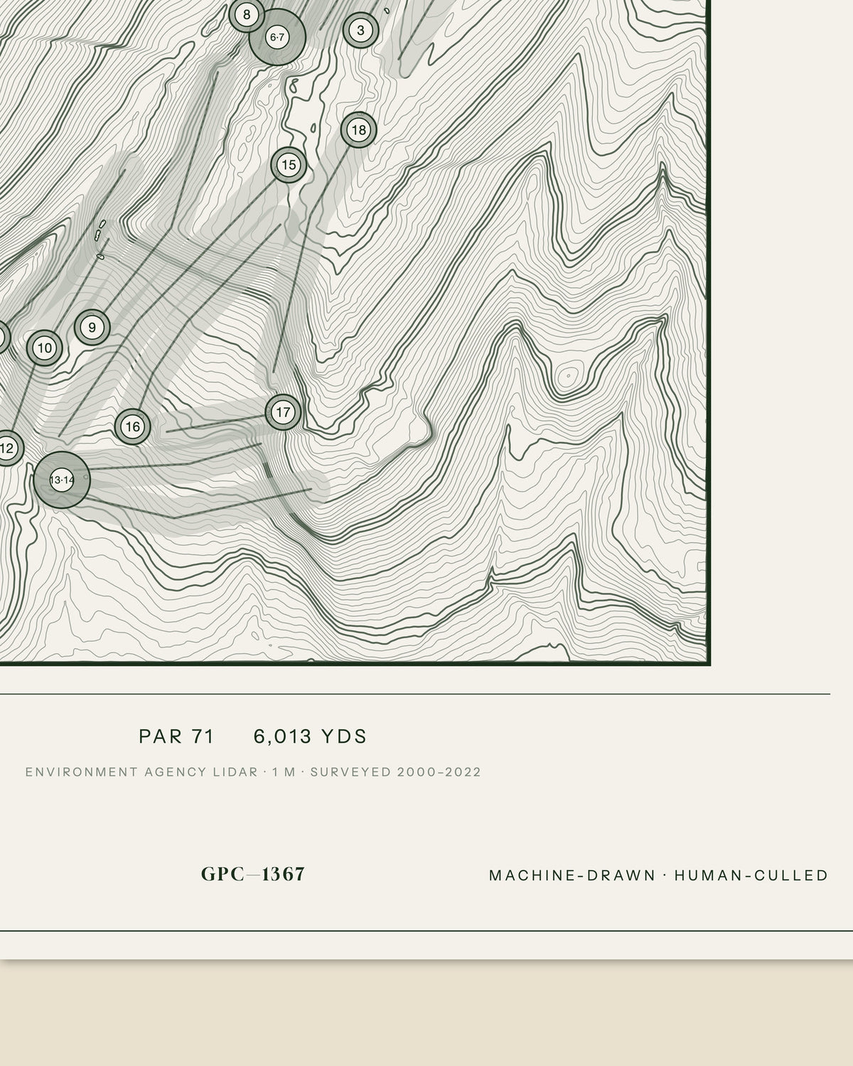 Shirland, Derbyshire print, data strip and edition mark