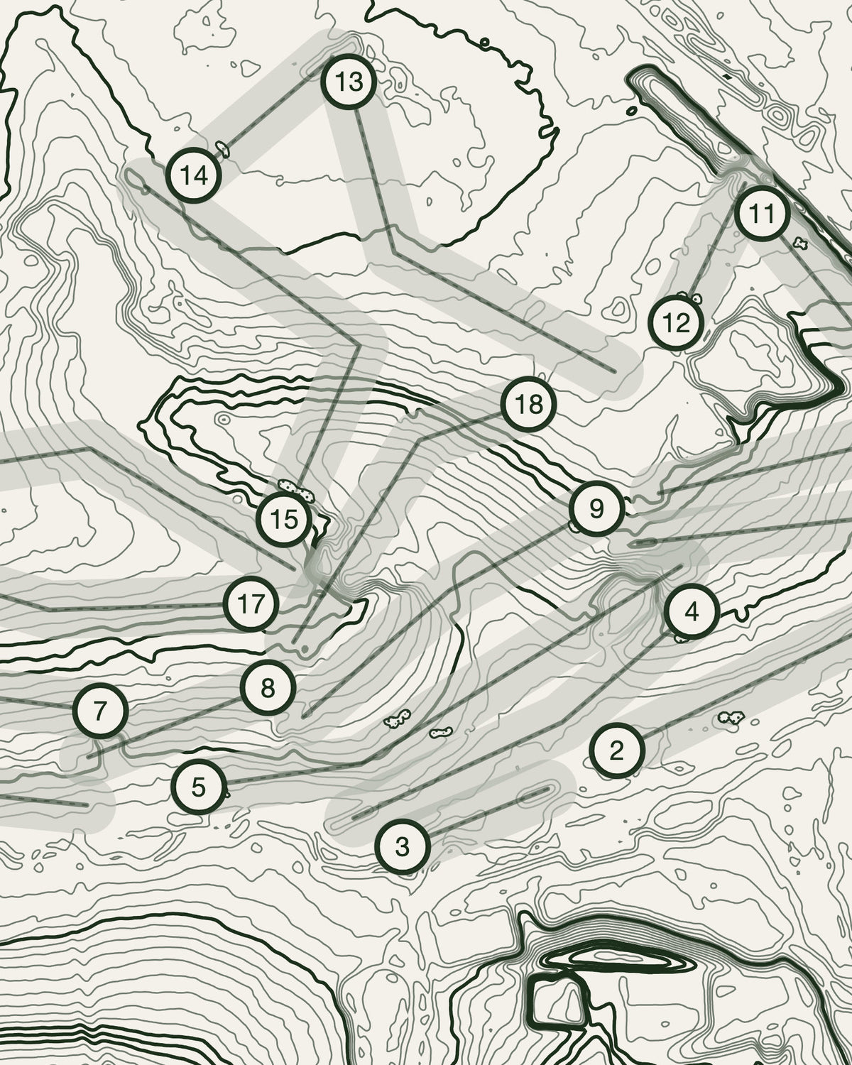 Shirley, Warwickshire print, contour detail