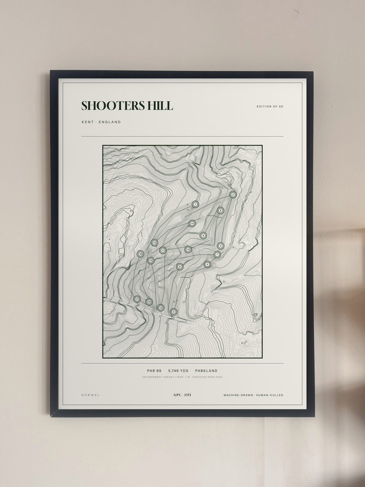 Shooters Hill, Kent print, framed, on a wall
