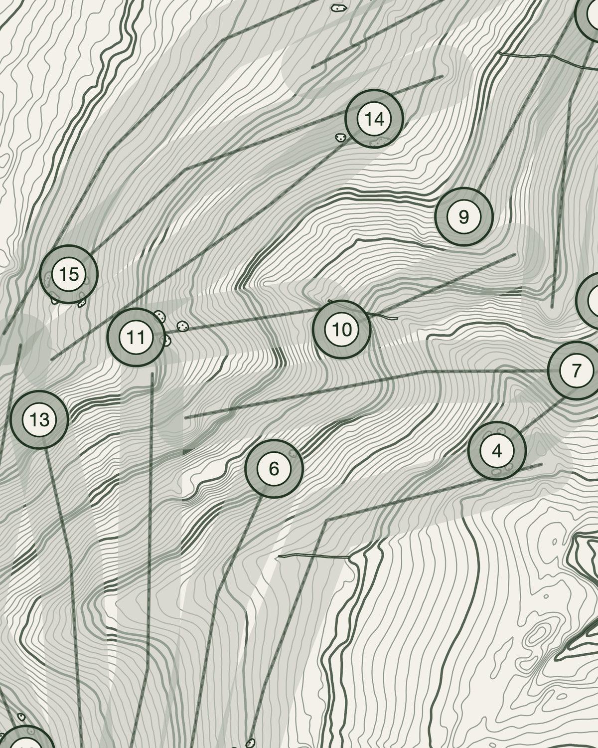 Shooters Hill, Kent print, contour detail
